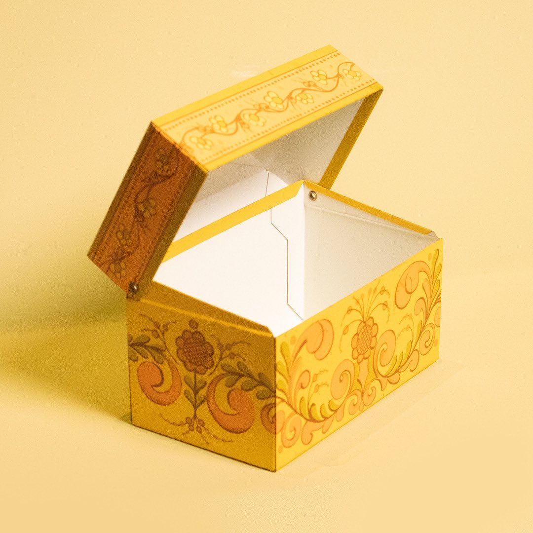 Yellow Flourished Avon Box