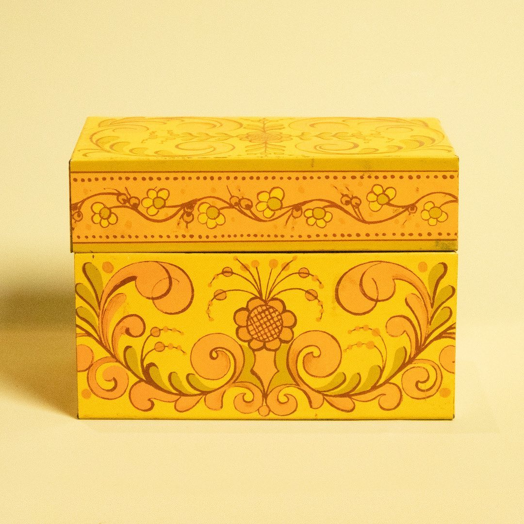 Yellow Flourished Avon Box