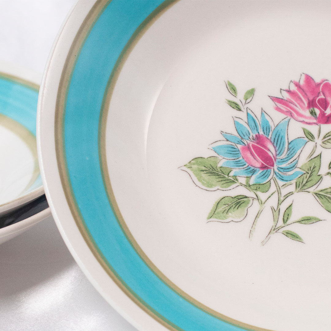 Teal Floral Bowls