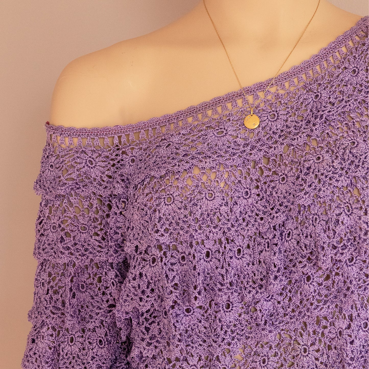 Purple Crochet Top | Size L