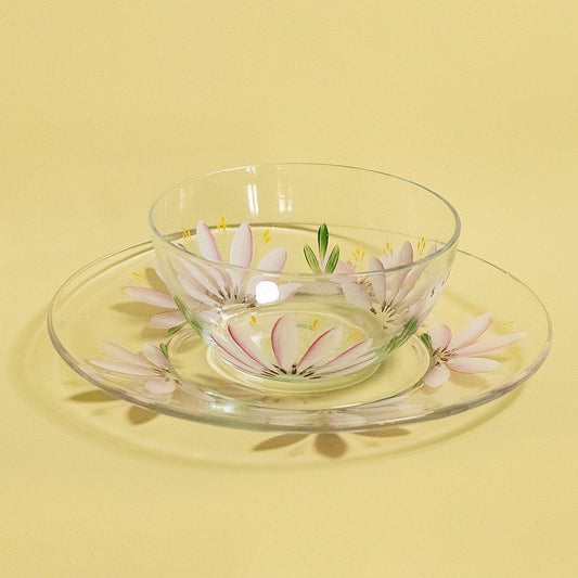 Glass Plate and Bowl Set