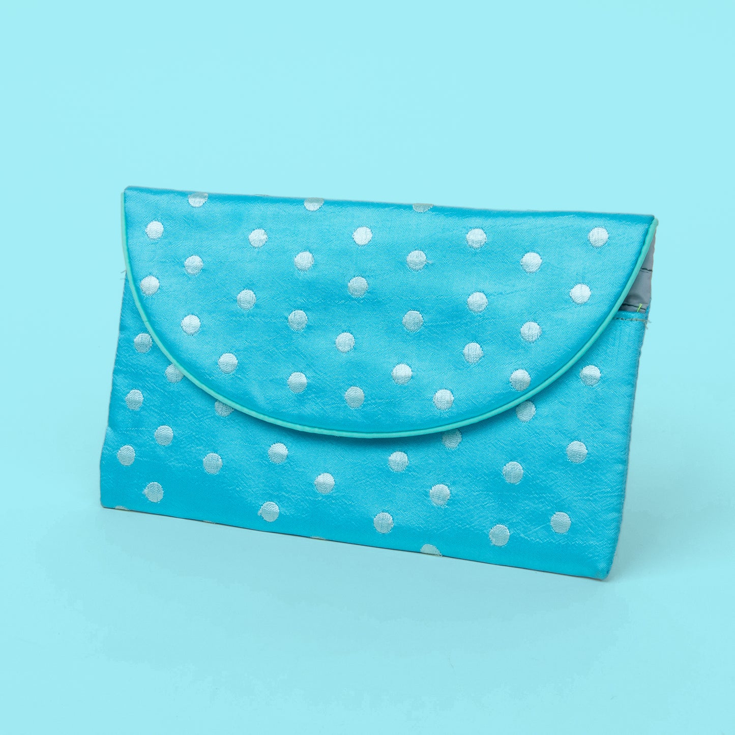 Blue Polka Dot Clutch