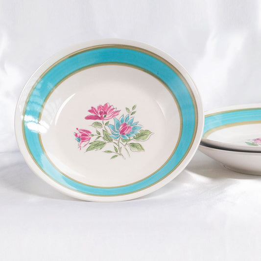 Teal Floral Bowls