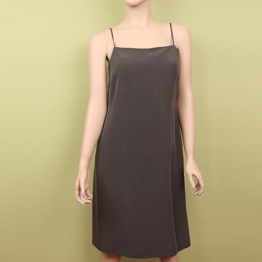 Silk Grey Slip Dress - S