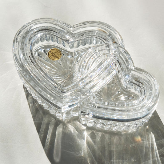 Crystal Twin Heart Trinket Box