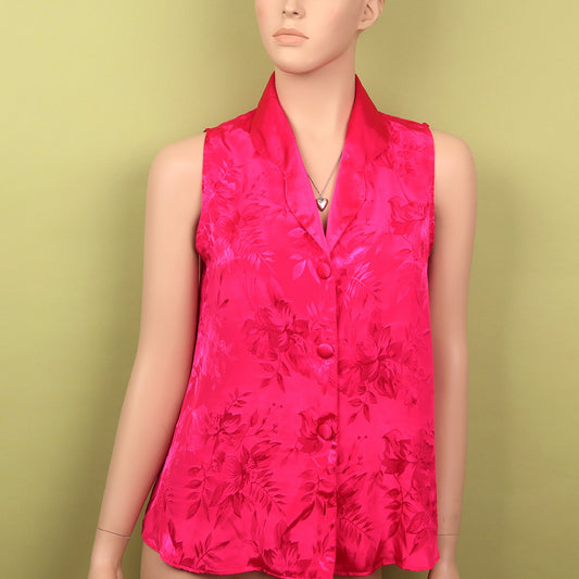 Brocade Floral Pink Vest