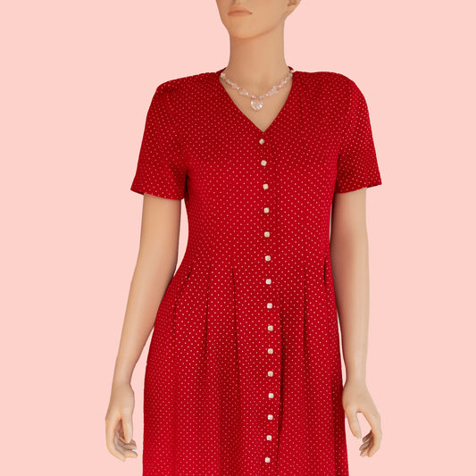 Red Swiss Dot Dress | Size 6