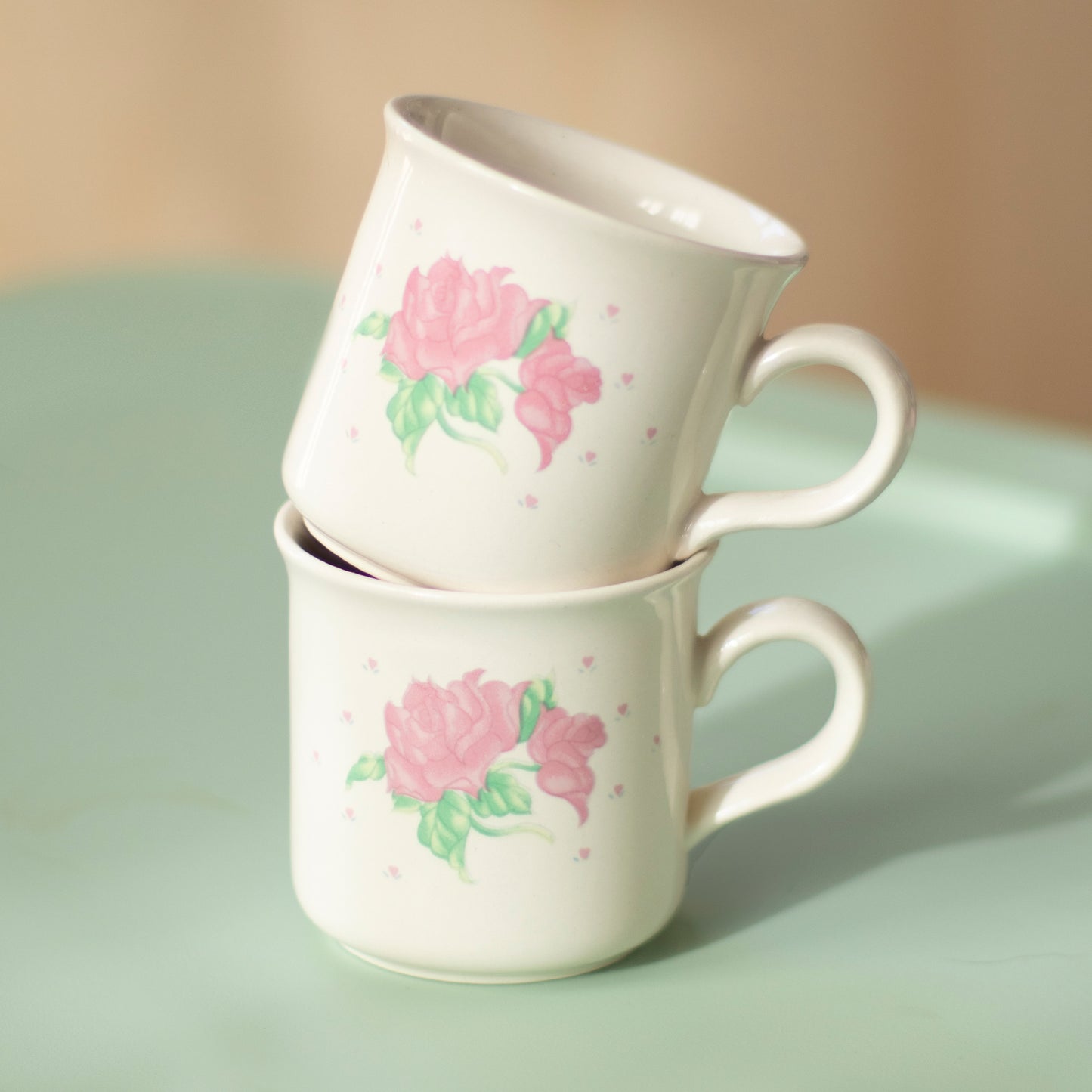 Pink Rose Mug Set