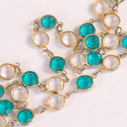 80s Teal Crystal Necklace