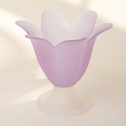 Frosted Lavender Glass Tulip